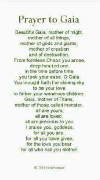 Prayer to Gaia Gaia Goddess, Goddess Magick, Wiccan Crafts, Greek Gods And Goddesses, Greek And Roman Mythology, Modern Witch, Wiccan Spells, Prayer Book, God Prayer