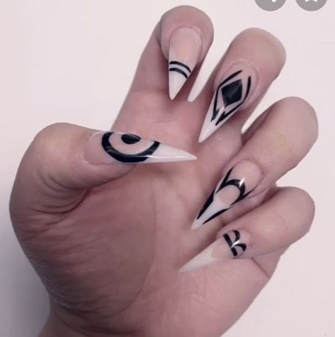 Minimal Stilleto Nails, Gojo Satoru Nails, Sukuna Nails, Vampire Nails, Witchy Nails, Sky Nails, Hello Nails, Punk Nails, Anime Nails