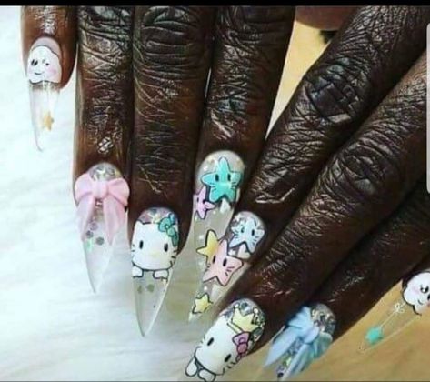 Hello Kitty Nails Art, Anime Humor, Kitty Nails, Funny Ornaments, Hello Kitty Nails, Memes Humor, Nails Art, Books Wattpad, Nail Designs