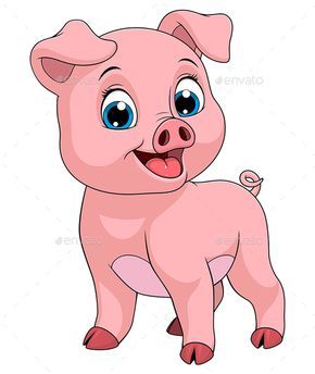 Cerdito Vector Coloring Pages, Illustration Funny, Pig Drawing, Baby Animal Drawings, Baby Pig, Pig Illustration, Funny Pigs, Pig Art, Pig Cartoon