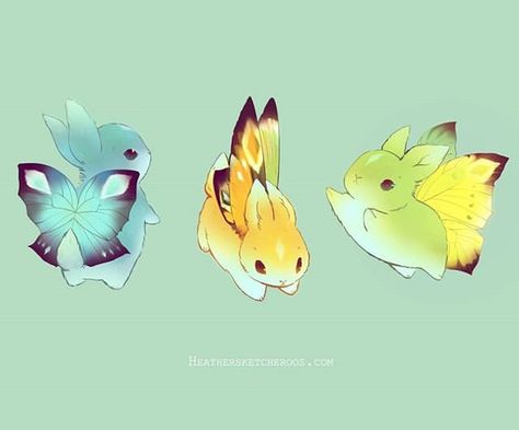 Arte Do Kawaii, Cute Fantasy Creatures, Cute Animal Drawings Kawaii, Bunny Art, Fantasy Creatures Art, Mythical Creatures Art, Kawaii Animals, Dessin Adorable, Arte Fantasy