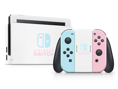 Pastel Pink & Blue Nintendo Switch Skin Retro Soft Pastels - Etsy Blue Nintendo Switch, Cute Switch, Nintendo Logo, Nintendo Controller, Color Switch, Nintendo Switch Accessories, Nintendo Switch Games, Video Game Room, Gaming Gifts