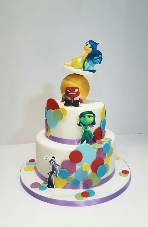 Inside out cake Inside Out 2 Cake, Inside Out Birthday Cake, Inside Out Theme Party, Inside Out Cake Ideas, Superman Birthday Cake, Inside Out Cake, Inside Out Birthday Party, Inside Out Party Ideas, Inside Out Birthday