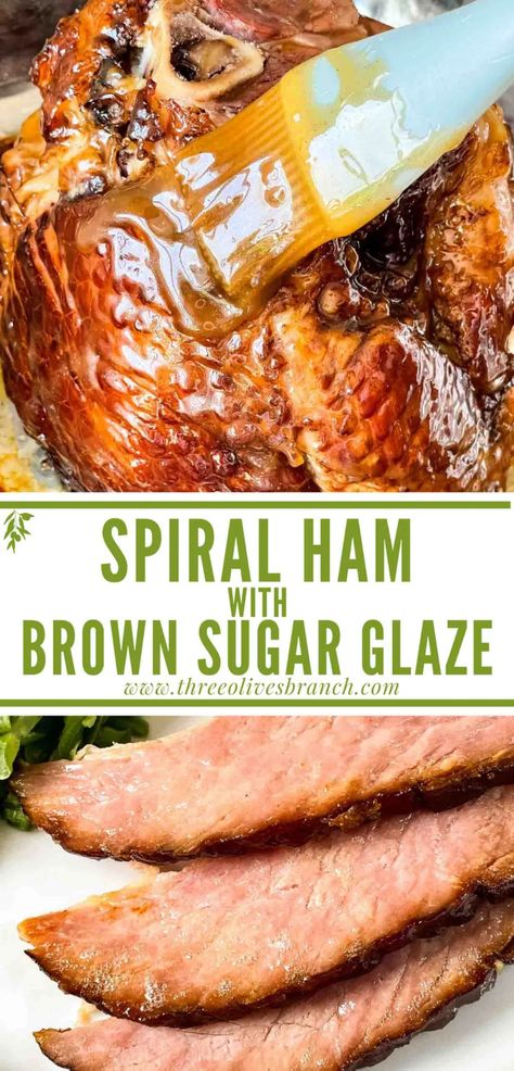 Spiral Ham Glaze Recipe, Ham With Brown Sugar Glaze, Honey Ham Recipe, Thanksgiving Ham Recipes, Baked Spiral Ham, Easter Ham Glaze, Brown Sugar Honey Glaze, Easy Ham Glaze, Ham Recipes Crockpot