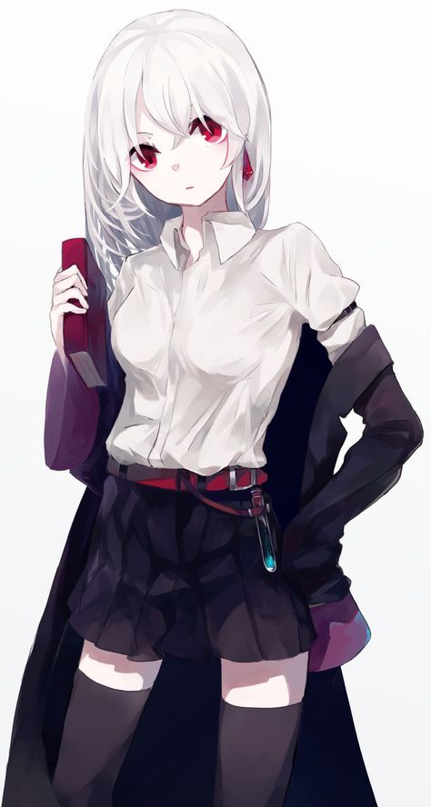 White Hair [Original] White Hair Anime, Anime Karakterek, Anime Lindo, Anime People, Fete Anime, Anime Angel, Chica Anime Manga, Red Eyes, Dark Anime