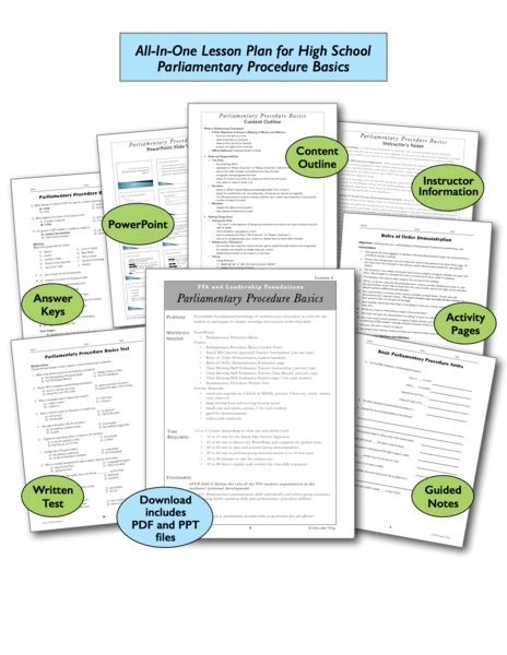 Parliamentary Procedure - One Less Thing Livestock Terminology, Parliamentary Procedure, Scientific Method Worksheet, Ag Education, Ag Teacher, High School Lesson Plans, Computer Lessons, School Lesson Plans, Woodworking School