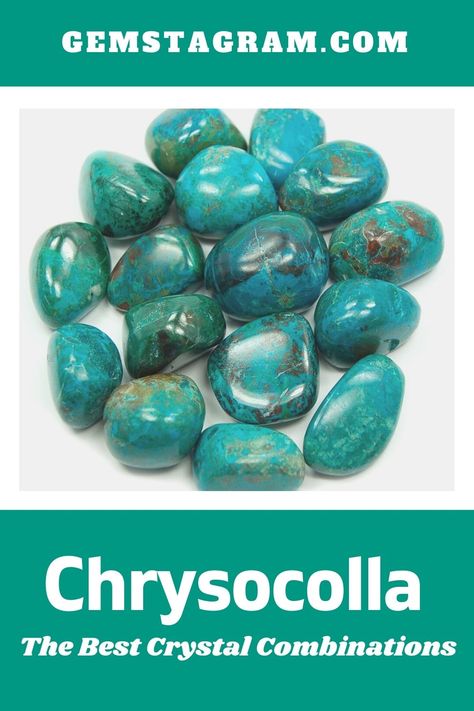 Similar to other crystals in your collection, there are also crystal combinations for chrysocolla. #CrystalCombinations #Chrysocolla Crystal Combinations, Chrysocolla Crystal, Natural Healing, Ancient Art, Crystals And Gemstones, Stones And Crystals, Healing, Gems, Good Things