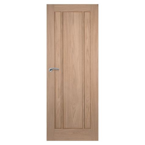 Howdens Worcester Oak 3 Panel Door 3 Panel Door, Oak Door, Veneer Door, Fire Door, Hardwood Doors, Stella Maris, Pale Wood, Internal Door, Door Fittings