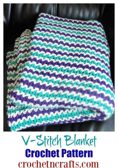 V Stitch Crochet Blanket, Crochet Patterns Blankets, Eggnog Recipes, New Crochet Patterns, Crochet Throws, V Stitch Crochet, Needlecraft Patterns, Babies Nursery, Stitch Blanket