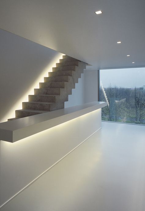 Stairway Lighting Ideas, Led Stair Lights, Stairway Lighting, Hidden Lighting, Stair Lights, Staircase Lighting, Recessed Ceiling Lights, Stair Lighting, Residential Lighting