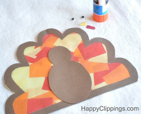 Stained Glass Turkey, Homeroom Mom, Turkey Crafts Kids, Pilgrims And Indians, Therapeutic Recreation, Turkey Handprint, Creative Origami, Red Tissue Paper, Suncatcher Craft