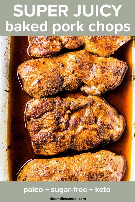 Best Oven Baked Pork Chops, Juicy Baked Pork Chops, Pork Loin Chops Recipes, Baked Boneless Pork Chops, Healthy Pork Chop Recipes, Healthy Pork Chops, Easy Baked Pork Chops, Boneless Pork Chop Recipes, Baked Pork Chops Oven