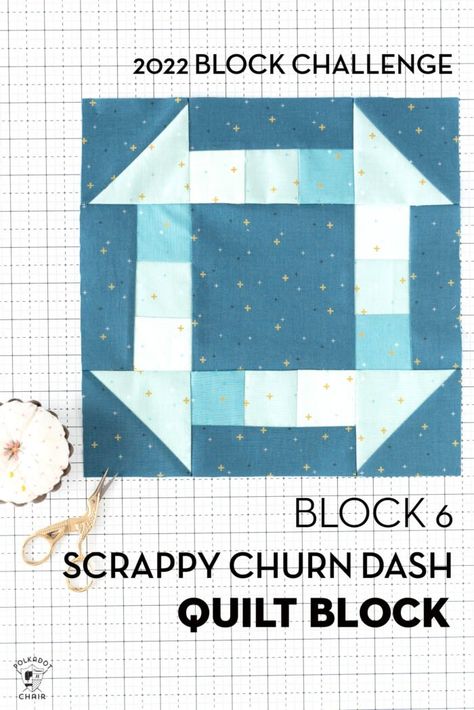 Churn Dash Quilt Block, Riley Blake Quilt, Beginner Quilt Tutorial, Churn Dash Quilt, Quilt Blocks Easy, Log Cabin Quilt Blocks, Polka Dot Chair, Basic Quilt, Quilt Block Patterns Free