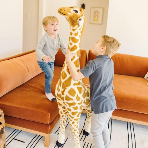 Melissa & Doug Giant Giraffe - Lifelike Stuffed Animal (over 4 feet tall) Giant Giraffe Stuffed Animal, Plush Giraffe, Big Stuffed Animal, Giant Stuffed Animals, Giraffe Stuffed Animal, Giraffe Toy, Melissa And Doug, Kids Area, Melissa & Doug