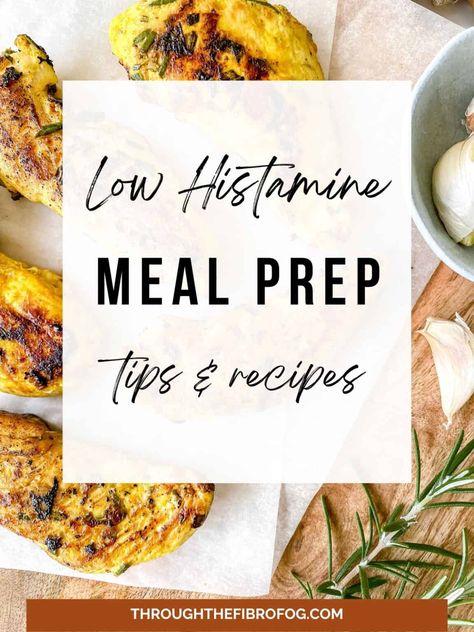 Low Histamine Meal Prep (Tips and Recipes) - Through The Fibro Fog Gluten Free Low Histamine Recipes, Low Histamine Casserole, Low Histamine Instant Pot Recipes, Low Histamine Lunch Ideas, Antihistamine Recipes, Freezing Cooked Chicken, Histamine Foods, Easy Meal Prep Recipes, Low Histamine Foods