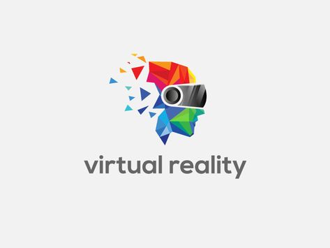 virtual reality Logo by usman ilyas Colour Picker, Touch Logo, Vr Logo, Virtual Reality Education, Virtual Reality Design, Future Logo, Logo Elements, Brain Logo, Education Logo