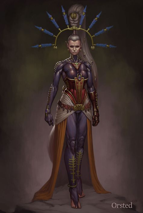 Yvraine by Peresvet Rybakov - 40K Gallery 40k Character Art, Drukhari Art, Yvraine 40k, Warhammer Eldar, Eldar 40k, 40k Sisters Of Battle, Space Marine Art, Warhammer 40k Memes, Dark Eldar