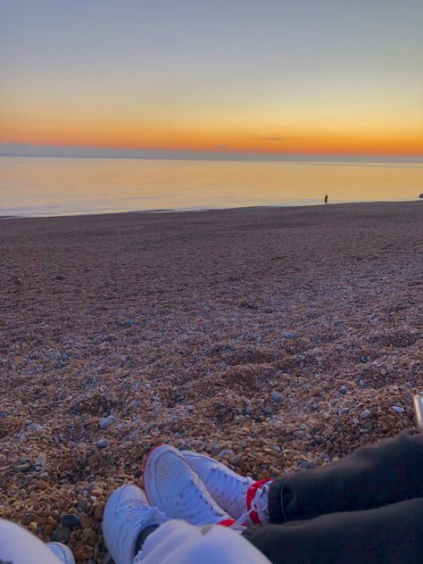 Sunset Yellow, Beach Pebbles, Brighton Beach, Beach Sunset, Golden Hour, Brighton, Best Friend, The Beach, Sun