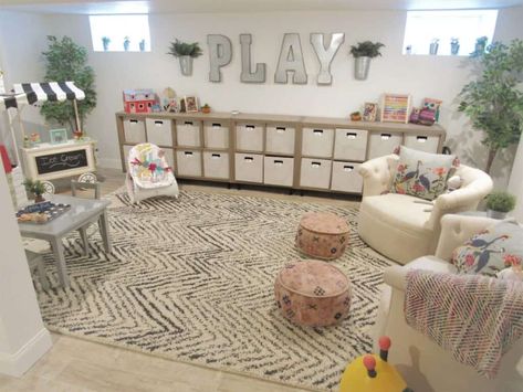 The Mom Friend, Farmhouse Playroom, Modern Playroom, Baby Playroom, Basement Playroom, Girls Playroom, Ikea Ivar, Office Playroom, Toddler Playroom