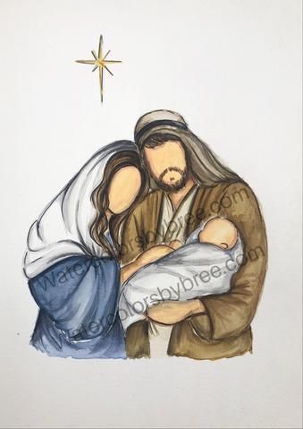 Baby Jesus, Watercolor Drawing, A Drawing, Christmas Card, Nativity, Jesus, Paintings, Christmas