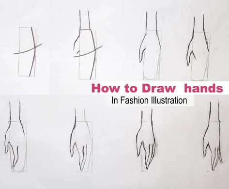 Tutorial For Drawing, Draw Fashion, Draw Hands, Fashion Figure, Fashion Figure Drawing, Drawing Hands, Fashion Illustrations Techniques, Fashion Drawing Sketches, Fashion Drawing Tutorial