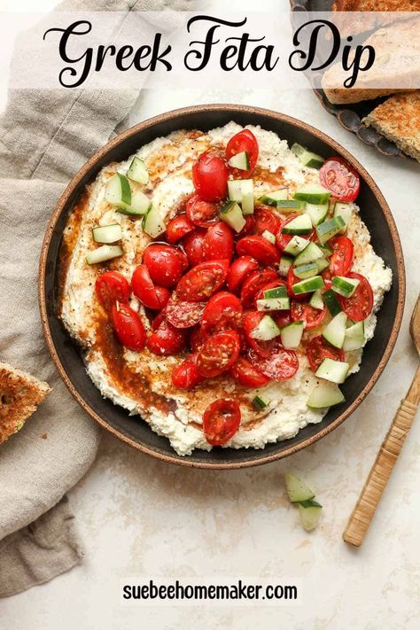 Feta Tomato Dip, Greek Feta Dip, Baked Artichoke Dip, Feta Spread, Feta Tomato, Whipped Feta Dip, Cucumber Dip, Salad Appetizer Cups, Happy Hour Food