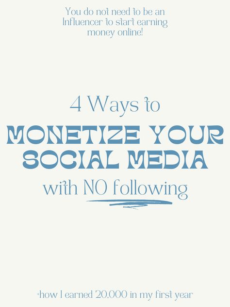 monetize your social media with no followers or large following. Content Creator Pricing, Make Money Social Media, How To Monetize Tiktok, Ugc Content Fitness, How To Start Being A Content Creator, Become A Ugc Creator, How To Start Social Media, Become Content Creator, Content Creator Niches