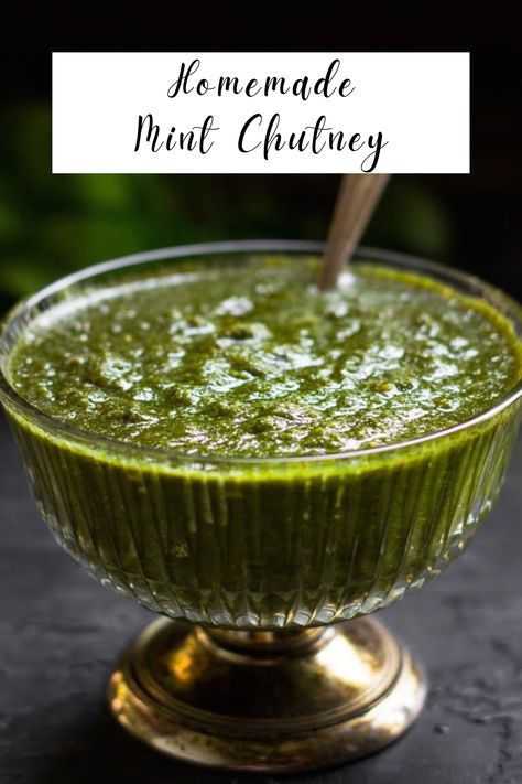 Mint Chutney Indian, Mint Chutney Recipe, Pudina Chutney, Deli Ideas, India Recipes, East Indian Food, Indian Chutney Recipes, Indian Sauces, Mint Chutney