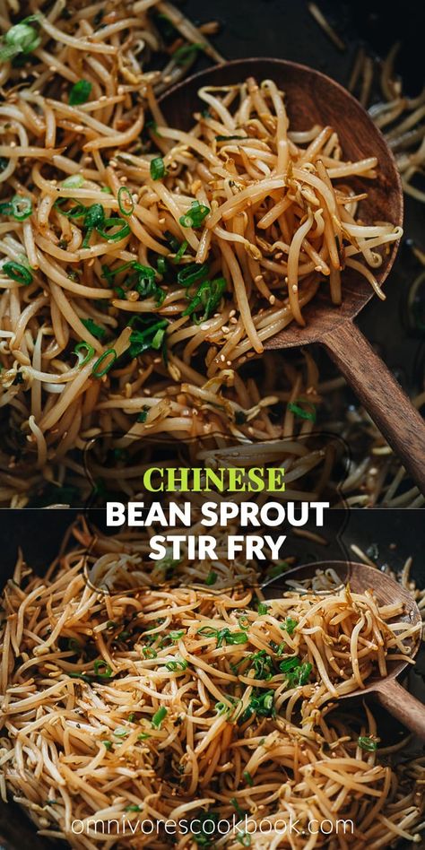 Try some homestyle Chinese with this easy, healthy, and delicious bean sprout stir fry that takes just minutes to put on your dinner table! {Vegan, Gluten-Free Adaptable} Chicken Bean Sprouts Stir Fry, Vegan Bean Sprout Recipes, Chinese Bean Sprouts Recipe, Bean Sprout Recipes Stir Fry, Bean Sprouts Recipes, Bean Sprout Stir Fry, Recipes Using Beans, Chinese Side Dishes, Bean Sprout Recipes