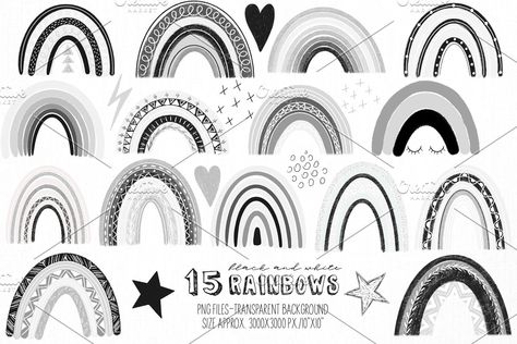 Black and white rainbow clipart #ad , #size#elements#approx#includes Black And White Rainbow, Rainbow Tattoo, Rainbow Tattoos, Rainbow Clipart, Rainbow Png, White Tattoo, White Rainbow, Personal Logo, Digital Illustrations