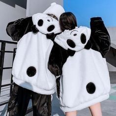 Panda Items, Panda Hoodie, Velvet Hoodie, Stylish Hoodies, Harajuku Outfits, Y2k Aesthetic Outfits, Matching Couple Outfits, Couple Outfits, Really Cute Outfits