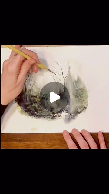 Abstract Watercolor Paintings Tutorials, Watercolor Landscape Tutorial, Watercolor Pencil Art, Loose Watercolor Paintings, Tree Watercolor Painting, Watercolor Art Landscape, Watercolor Paintings Nature, Landscape Painting Tutorial, Abstract Watercolor Landscape