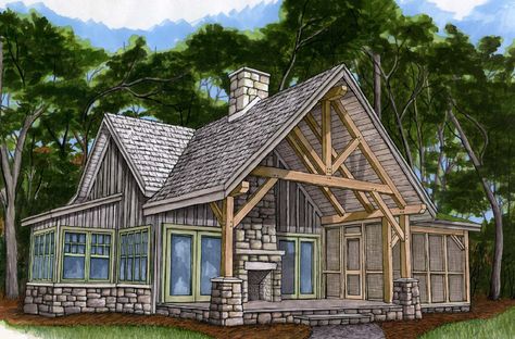 Small Timber Frame House Plans, Timber Frame Cabin Plans, Timber Frame House Plans, Timber Frame Cottage, Frame House Plans, Timber Frame Home Plans, Timber Frame Plans, Timber Frame Cabin, Plan Chalet