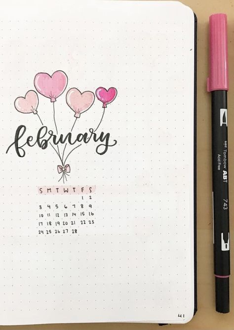 February Dot Journal, February Calendar Drawing, February 2024 Journal, February Aesthetic Month Calendar, February Scrapbook Page Ideas, February Calendar Doodles, February Bujo Calendar, February Aesthetic Calendar, February Whiteboard Ideas