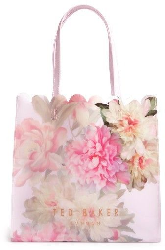 Ted Baker London Pink Painted Posie Large Icon Bag | summer accessories | affiliate Ted Baker Tote Bag, Ted Baker Handbag, Ted Baker Purse, Large Shopper Bag, Paper Bag Design, Ted Baker Bag, Bag Quotes, Pink Tote Bags, Floral Bags