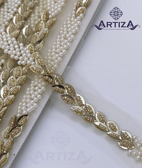 Simple net fabric laces embroidered with pearls. 𝘿𝙚𝙨𝙞𝙜𝙣 𝙮𝙤𝙪𝙧 𝙤𝙪𝙩𝙛𝙞𝙩 𝘾𝙇𝘼𝙎𝙎𝙔 & 𝙁𝘼𝘽𝙐𝙇𝙊𝙐𝙎. Follow me :- @artiza20 Whatsapp me on :- 𝟵𝟲𝟭𝟵𝟰𝟮𝟬𝟯𝟱𝟭 Pearl Lace Border, Fashion Theory, Pearl Lace, Kurta Style, Outfit Classy, Silk Kurta, Pearl And Lace, Net Fabric, Lace Border