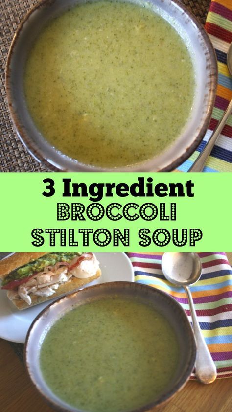 Brocolli And Stilton Soup, 3 Ingredient Soup, Easy Broccoli Soup, Broccoli And Stilton Soup, Stilton Soup, Broccoli Soup Recipe, Carrot And Coriander Soup, Soup Maker Recipes, Seafood Recipes Scallops