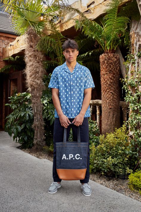 Apc Bag Street Style, On-the-go Reusable Tote Shoulder Bag, On-the-go Tote Shoulder Bag With Logo, Apc Tote Bag, Eco-friendly Canvas Shoulder Bag With Letter Print, Denim Tote Bags, Denim Tote, Bags Logo, Good Customer Service