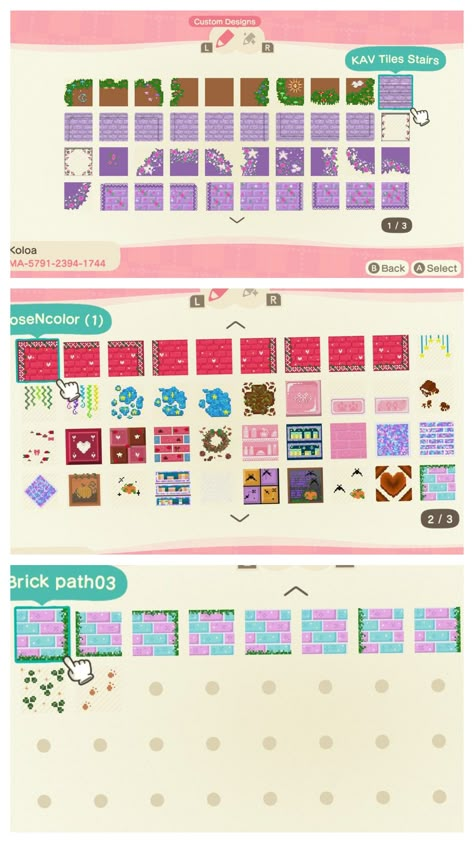 Acnh Colourful Path, Acnh Pink Brick Path Designs, Pink Path Code Acnh, Acnh Pink Road Path, Pink Brick Animal Crossing Path, Animal Crossing Path Design, Animal Crossing Path, Acnh Purple, Purple Floor