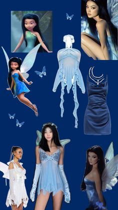 Water Fairy Costume Diy, Blue Dress Halloween Costume Ideas, Silver Mist Costume, Silvermist Halloween Costume, Blue Dress Costume Ideas, Blue Fairy Halloween Costume, Silvermist Costume, Water Fairy Costume, Fairy Costume Aesthetic