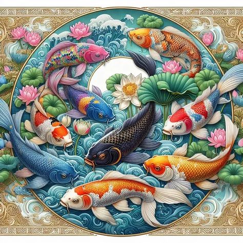 Koi Fish Meaning: Unlock the Power: Koi Fish Meaning and Feng Shui Symbolism Explained 5 Koi Fish Artwork, Koi Fish Meaning, Feng Shui Wallpaper, Koi Fish Tattoo Meaning, Feng Shui Koi Fish, Waterfall Tattoo, Koi Wallpaper, Koi Fish Colors, Black Koi Fish