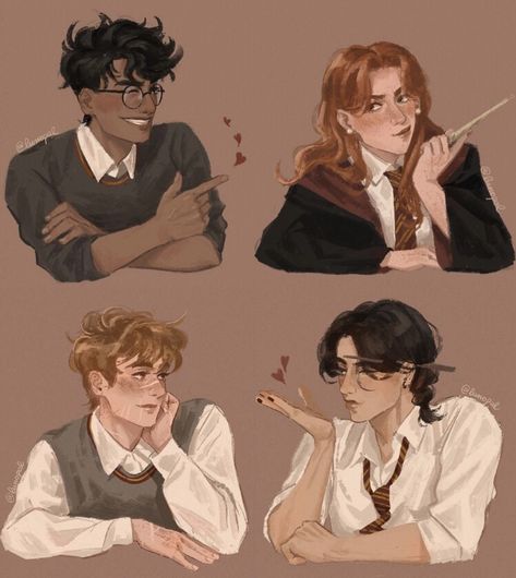 Moony Fanart, All The Young Dudes Fanart, Atyd Fanart, Marauders Fan Art, Harry Potter Headcannons, All The Young Dudes, Harry Potter Anime, Harry Potter Marauders, Remus Lupin