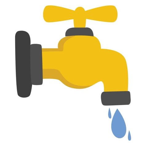 Tap Illustration, Tap Drawing, Cartoon Tap, Running Drawing, Drink Vector, Water Vector, Dripping Faucet, Water For Health, Bathroom Cartoon