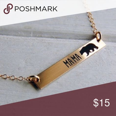 Mama Bear Necklace 18K Gold Plated 19"Long Eye Pop Supply Jewelry Necklaces Mama Bear Necklace, Wholesale Necklaces, Boho Life, Hippie Love, Bear Necklace, Mama Bear, Gold Plated Necklace, Bar Necklace, Wholesale Jewelry