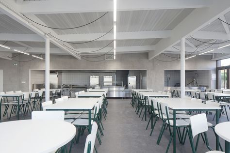 Gallery of School Cafeteria and Multipurpose Room / LT2A - 20 Normal School, School Cafeteria, Lunch Room, Common Room, Multipurpose Room, Dream School, Inner World, Aesthetic Rooms, Bedroom Design