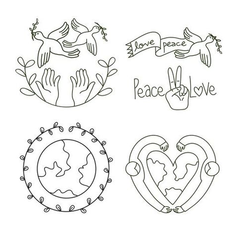 Peace Logo Art, Love Logo Design, Peace Logo, Logo Design Set, Oodles Of Doodles, Canva Tips, Love Logo, Doodle Ideas, Logo Art