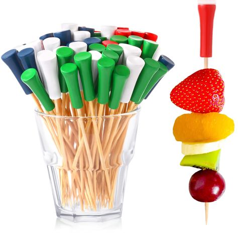 PRICES MAY VARY. Sufficient in Quantity: this package comes with 500 pieces golf tee toothpicks in 4 colors, namely red, blue, green and white, 125 pieces for each color, the quantities and colors are sufficient to meet your daily usage and replacement needs; You can also share them with others Safe to Use: the 4.7 inch golf tee picks are made of quality bamboo material, reliable and safe to use without smell and burr, tear and wear resistant, which can serve you for a long time and bring you a First Birthday Party Golf Theme, 40 Golf Birthday, Golf Party Ideas For Men, Golf 50th Birthday Party, Golf Theme Engagement Party, Golf Themed Snacks, Masters Party Decorations, Golf Themed Charcuterie Board, Golf Birthday Party Food