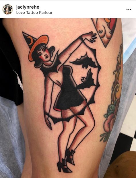 Scary Tattoo Ideas, Tattoos For Women Cat, Pin Up Girl Tattoo, Traditional Tattoo Inspiration, Sailor Jerry Tattoos, Traditional Style Tattoo, Tattoo Board, Scary Tattoos, Spooky Tattoos