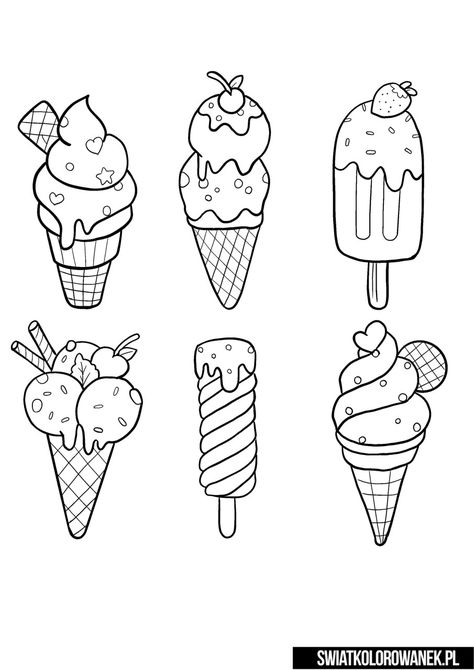 Sticker Coloring Pages, Dessert Coloring Pages, Cupcake Coloring Pages, Free Kids Coloring Pages, Food Coloring Pages, Drawing Lessons For Kids, صفحات التلوين, Easy Drawings For Kids, Doodle Coloring