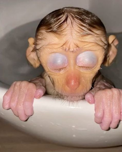 @adorable.monkey on Instagram: "Bath time! 🥹 (@tinyfriend00)" Monkey Bath, Monkey Pictures, Aesthetic Letters, Curious George, Baby Monkey, March 21, Christian Bible, Baby Bath, Bath Time